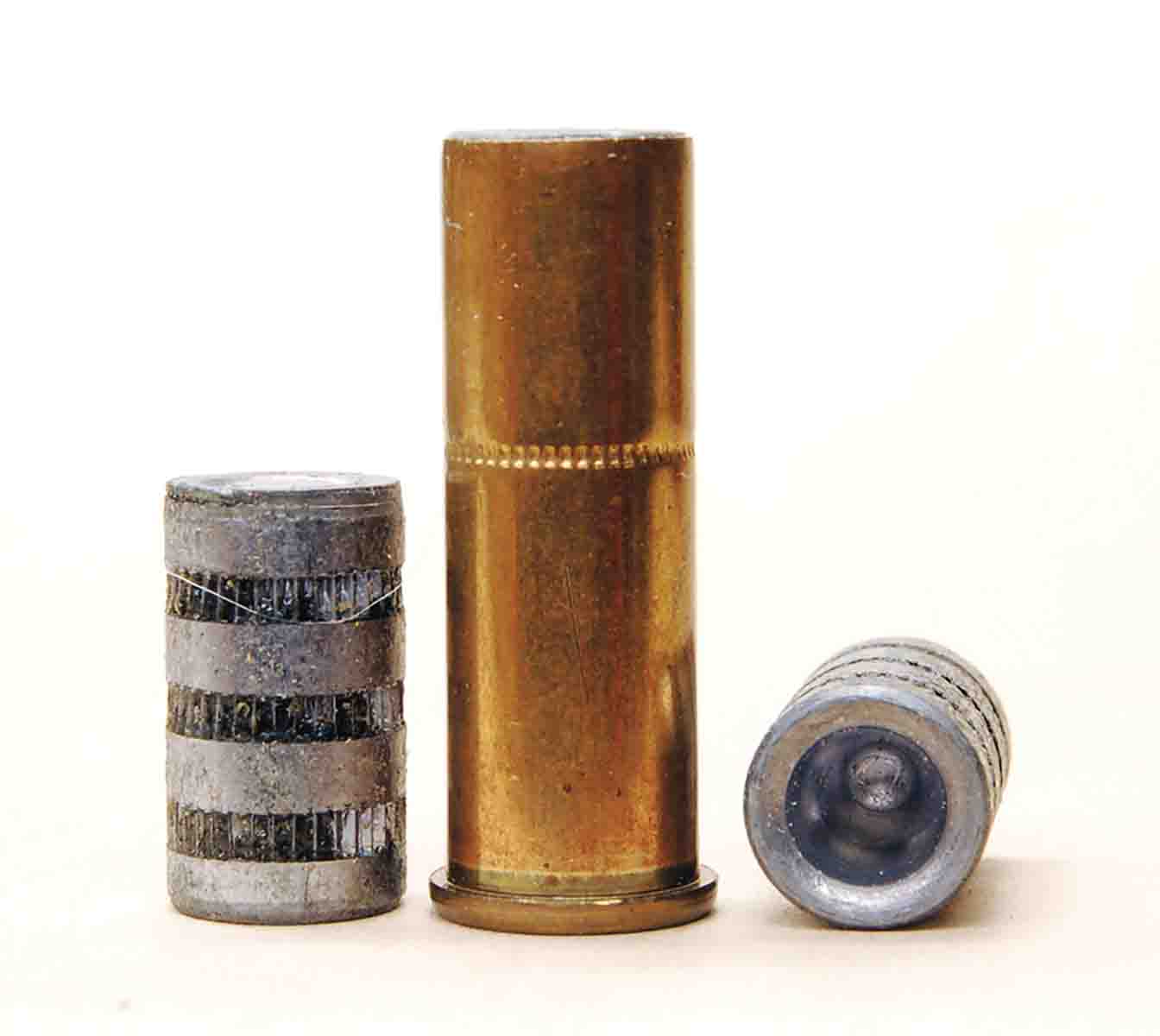 Today’s only factory target wadcutter round features a 148-grain, hollowbase, flush-seated bullet like these from Speer.